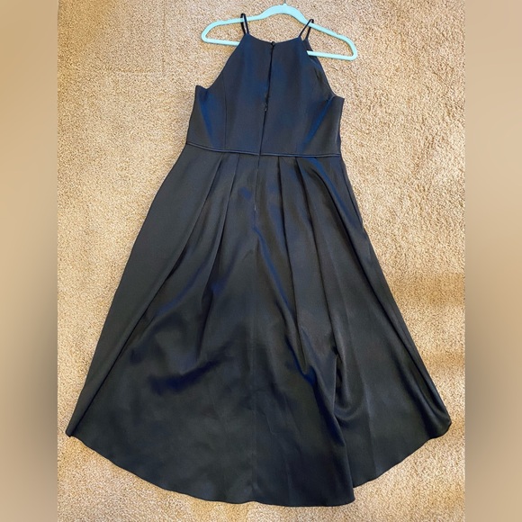Aidan Mattox Black Hi Low Hem Halter Dress - Picture 4 of 7
